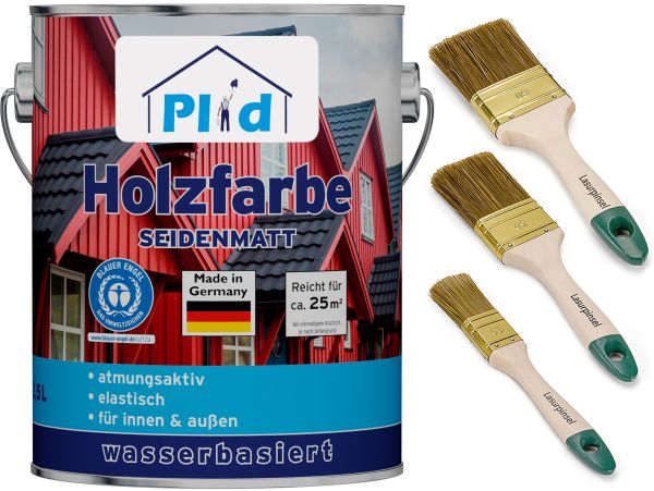 Premium Holzfarbe Holzlack Farbe für Holz Pinsel Schwedenrot