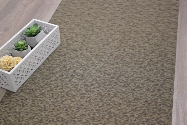 Peyer Syntex Mira Jacquard Teppich Uni Farbe Taupe 80 x 200 cm