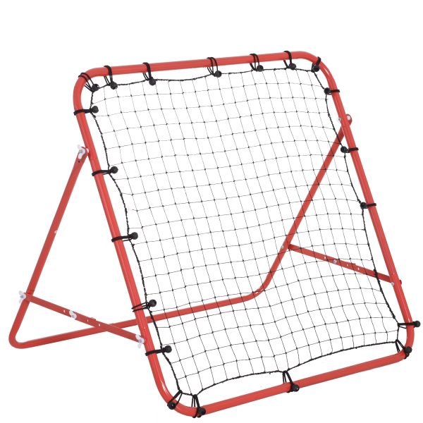 Fußball Rebounder Kickback Tor Rückprallwand Netz Metallrohr+PE Gewebe Rot 96 x 80 x 96 cm