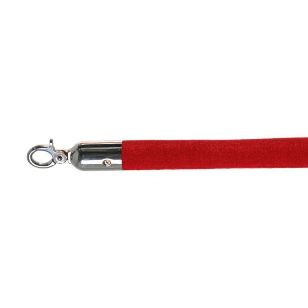 Absperrkordel velour rot, poliert, Ø 3cm, Länge 157 cm, 10103RC