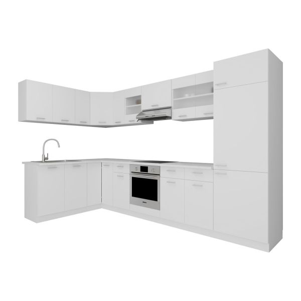 13-tlg Winkelküche Eckküche Küchenzeile Küchenblock Komplettküche 328 x 178 cm Esilo