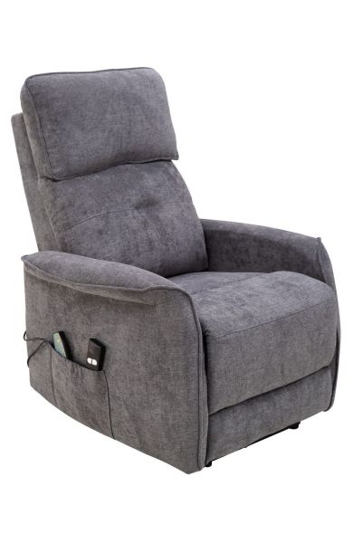 FEMO Elektrischer Relax-TV-Sessel mit Massagefunktion & Wärmefunktion - Stoff Grau