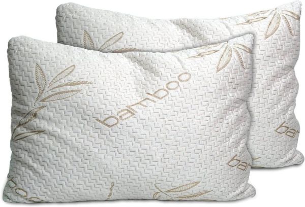 Sleepsia Bambuskissen Queensize 40 x 70 cm (2er-Pack) mit geschreddertem Memory Schaum