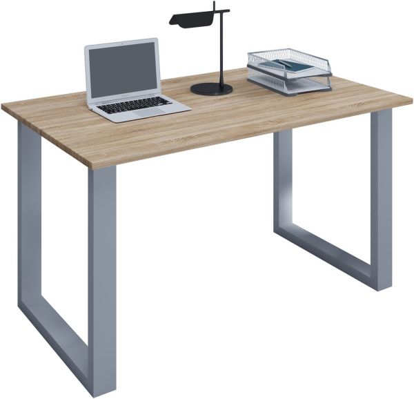 Schreibtisch Lona 110x50 U-Fußgestell Sonoma-Eiche/silber