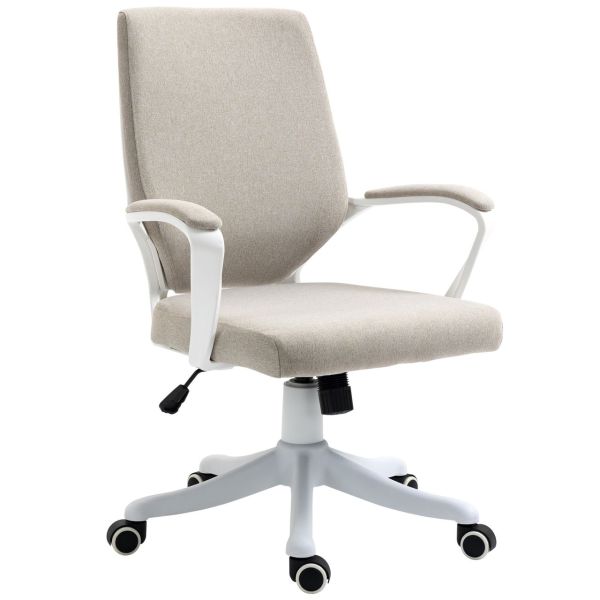 Bürostuhl Schreibtischstuhl Home-Office-Stuhl Beige+Weiß 62x69x92-102 cm