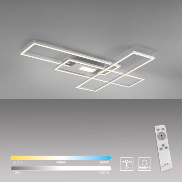 LeuchtenDirekt LED Deckenleuchte ASMIN, 1xLED-Board/45Watt, CCT, dimmbar, IR-Fernbedienung, Innenleu