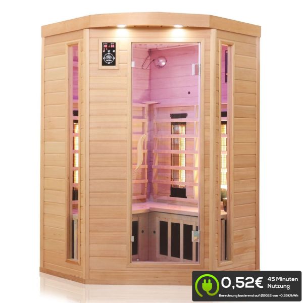 Dewello® Infrarotkabine Infrarotsauna Wärmekabine LAKEFIELD 3 140cm x 140cm 5 Vollspektrumstrahler