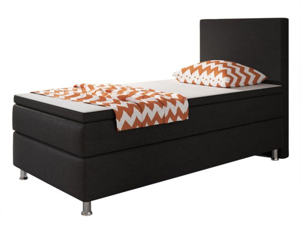 Boxspringbett Berlin 90x200 cm Webstoff Schwarz