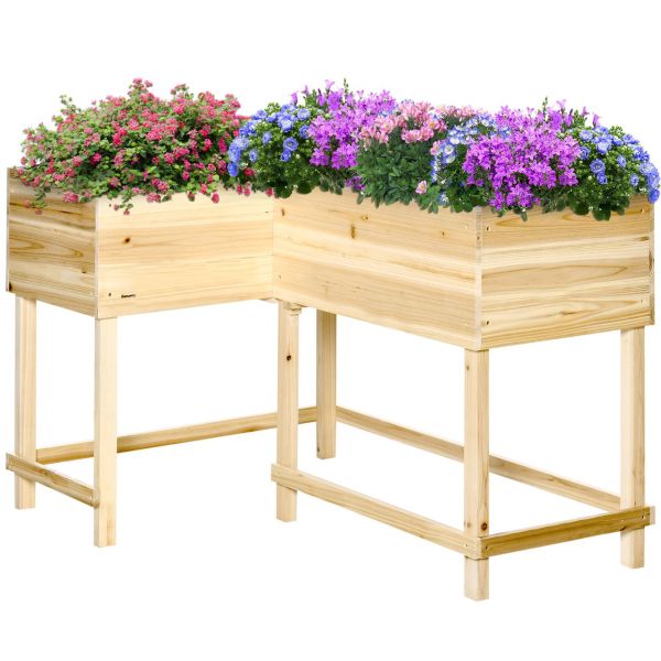 Hochbeet Holz Pflanzkasten mit Bewässerungssystem Vliesstoff Blumenkasten Blumentopf Kräuterbeet Nat