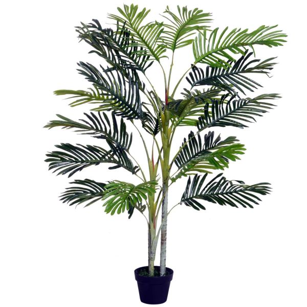 Künstliche Palme Groß 150cm Kunstpflanze mit Pflanztopf Kunstbaum 19 Palmenwedel Deko Kunstpalme Kun