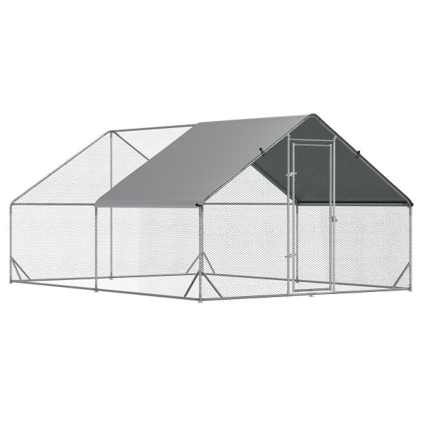 Hühnerstall Freilaufgehege XXL mit Schatten Dach Stahl 3 x 4 x 2 m