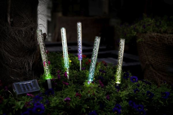 I-Glow LED-Solar-Garten-Sticks, | Norma24 Set 5er