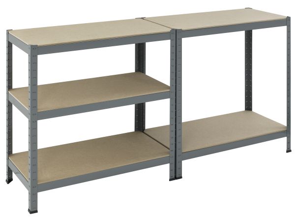 ProBauTec Schwerlaststeckregal 265 kg, MDF, pulverbeschichtet, 180x90x45cm