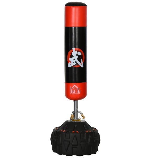 Standboxsack Erwachsene Freistehender Training mit Saugfuß Schwarz+Rot 60x60x180 cm