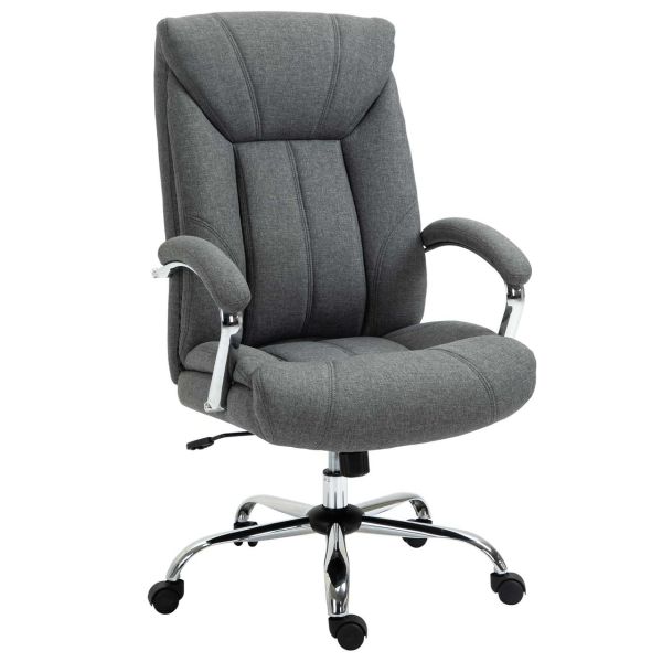 Vinsetto Bürostuhl mit Wippfunktion ergonomischer Stuhl mit gepolsterte Armlehne Kopfstütze höhenver