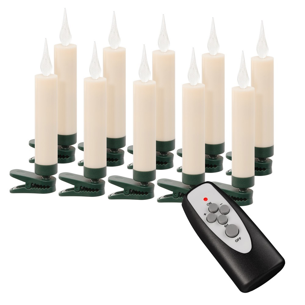 mit Stück Bonetti LED-Weihnachtskerzen Acryl-Flamme, 10 Kabellose | Norma24