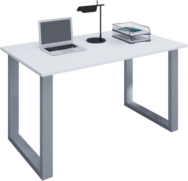 Schreibtisch Lona 80x50 U-Fußgestell weiß/silber