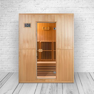 Infrarotsauna 120x160x200 cm für 4 Personen Saunaofen aus kanadisches Hemlock-Tannenholz energiespar