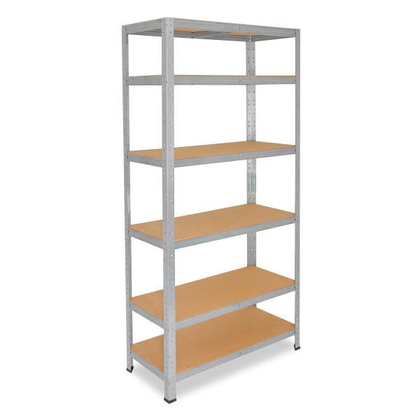 shelfplaza® HOME 200x50x30cm Schwerlastregal in verzinkt mit 6 Böden