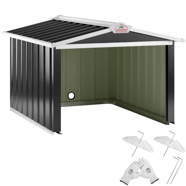 Gardebruk® Mähroboter Garage Anthrazit Metall 86x100x63cm