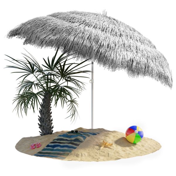 Kingsleeve® Sonnenschirm Hawaii Hellgrau Ø160cm