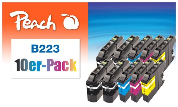 10er-Pack Tintenpatronen ersetzt Brother LC-223VALBP