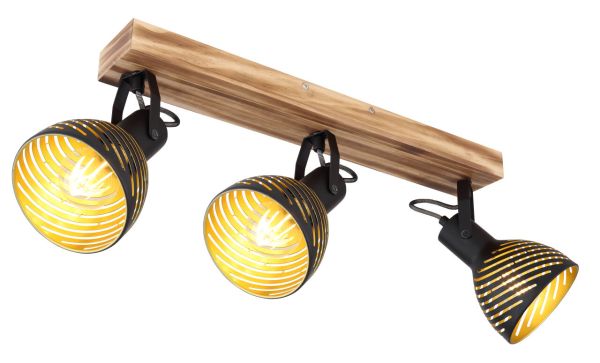 Lighting - LENNA - Strahler Holz dunkelbraun, 3x E27