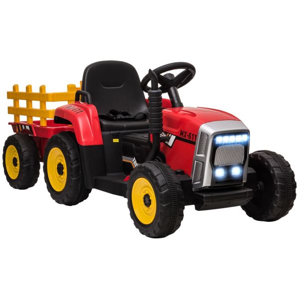 Elektrischer Traktor Kinder Aufsitztraktor mit MP3 Funktion, 3-6KM/H Rot