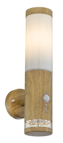 Lighting - JAICY - Außenleuchte Edelstahl holzoptik, 1x E27 LED