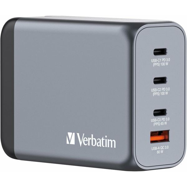 GaN Charger 200W, Power Adapter mit USB-C und USB-A, Schnellladegerät als Mehrfachstecker