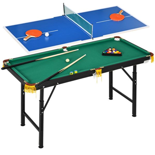 SPORTNOW Multigame Spieletisch Multifunktionstisch mit Tischtennis Billardtisch