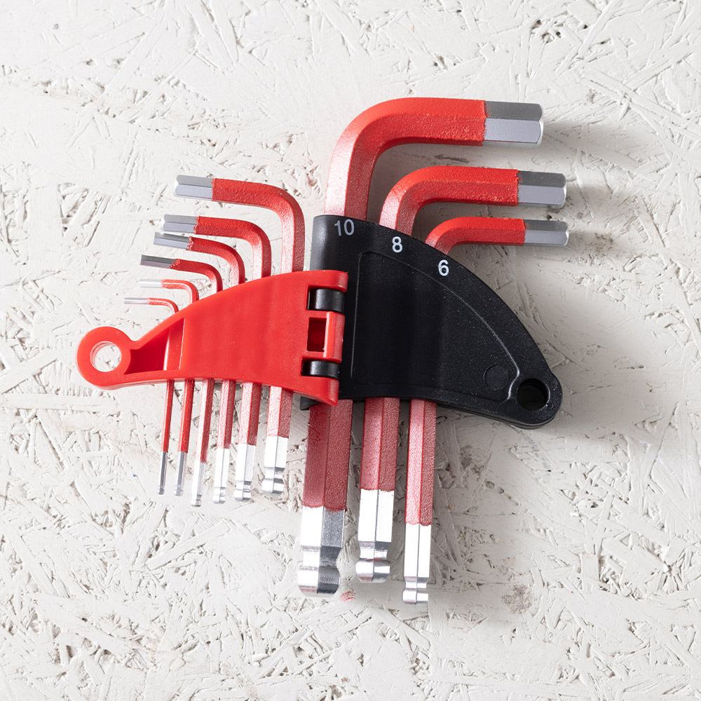 Kraft Werkzeuge Innensechskantschlüssel mit Kugelkopf - 9tlg., Rot
