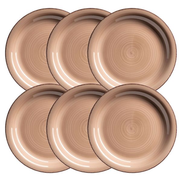 Teller flach 27 cm, 6-er Set, BEIGE