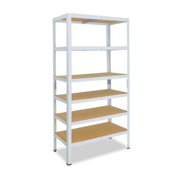 shelfplaza® HOME 200x80x30cm Schwerlastregal in weiß mit 6 Böden