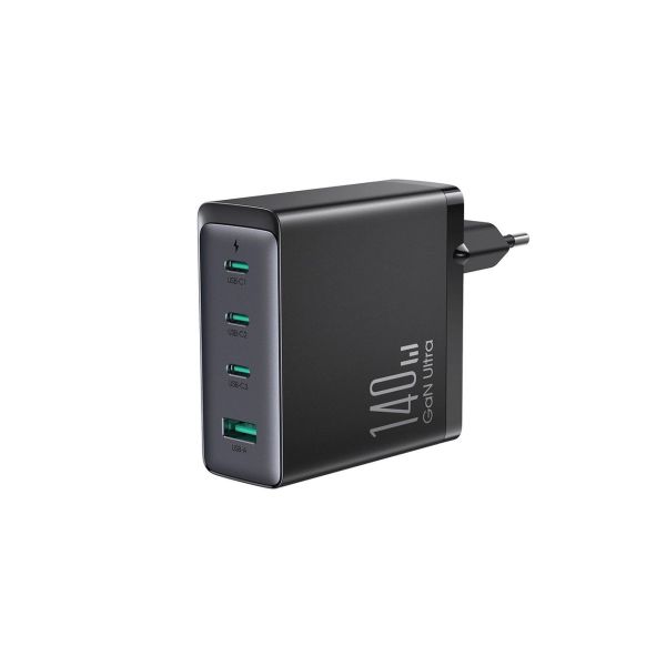 GaN Ultra 140W Schnellladegerät 3 x USB-C / USB-A JR-TCG05EU - Schwarz + USB-C 240W 1,2m Kabel