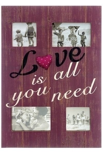 Holz Fotorahmen "Love is all you need"