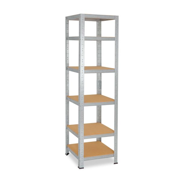 shelfplaza® HOME 180x30x30cm Schwerlastregal in verzinkt mit 6 Böden