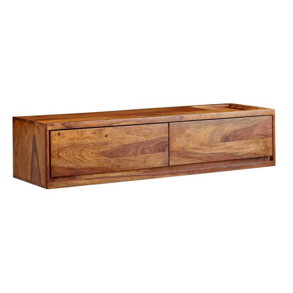 WOHNLING TV Schrank Hängend 108x25x34 cm Lowboard Holz Massiv Fernsehkommode