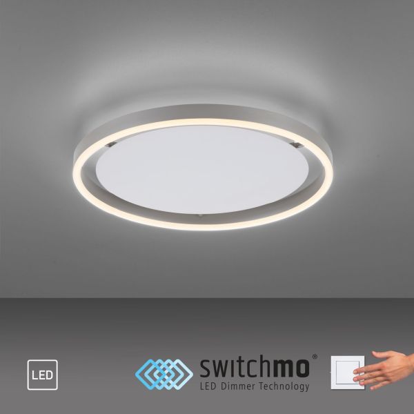 LeuchtenDirekt LED Deckenleuchte RITUS, rund, 3-Stufen Dimmer, 3000Kelvin, Innenleuchte, IP20