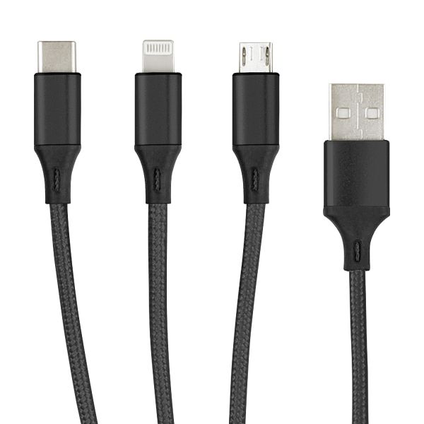 3in1 Essential Ladekabel TypC/8-PIN/Micro USB 1.2M