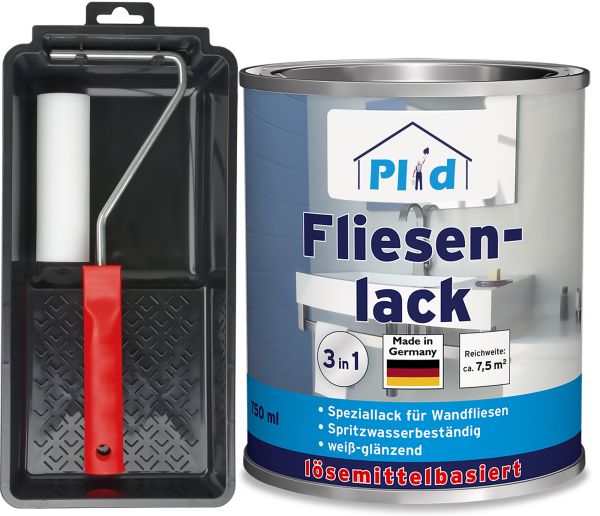 Premium Fliesenlack Fliesen Lack Fliesenfarbe Lackierset Cremeweiß - Glänzend