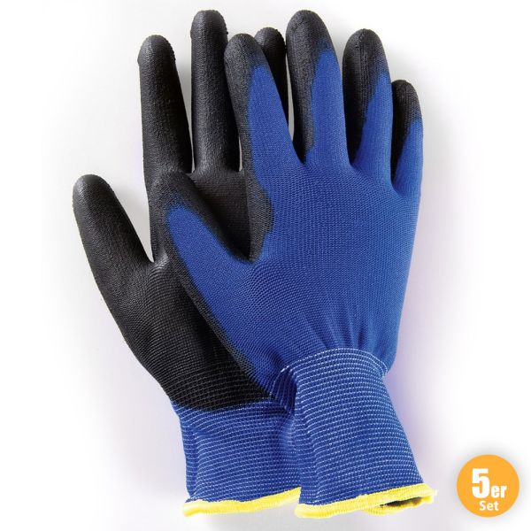 Multifunktions Handschuhe, Blau, Größe 8 - 5er Set