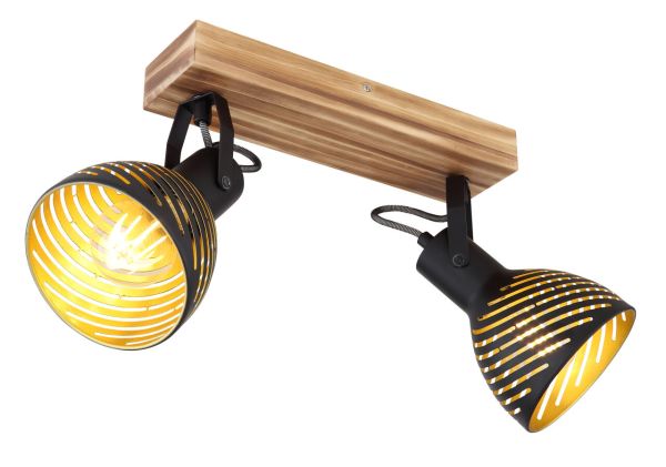 Lighting - LENNA - Strahler Holz dunkelbraun, 2x E27