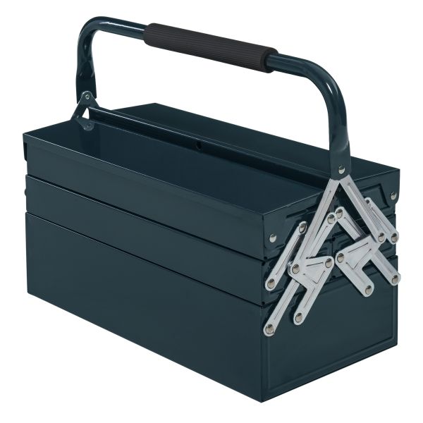 Werkzeugkasten Werkzeugkoffer Werkzeugkiste 5 Fächer aufklappbar Stahl (SPCC) Dunkelgrün 45 x 22,5 x