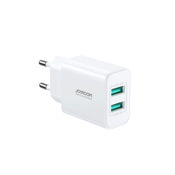 Wandladegerät JR-TCN04 2xUSB-A 10,5W 2,1A Netzladegerät - Weiß Schnelles Laden