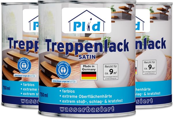 Premium Treppenlack Treppensiegel Klarlack Farblos Seidenglänzend Farblos - Seidenglänzend