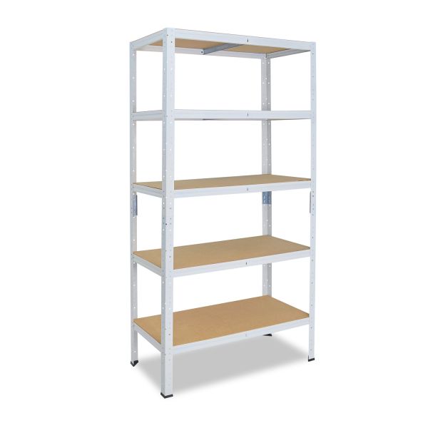 shelfplaza® HOME 180x80x40cm Schwerlastregal in weiß mit 5 Böden