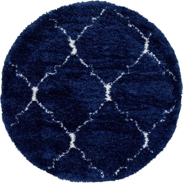 Teppich "Temara Shag" Rund Marineblau CA10409