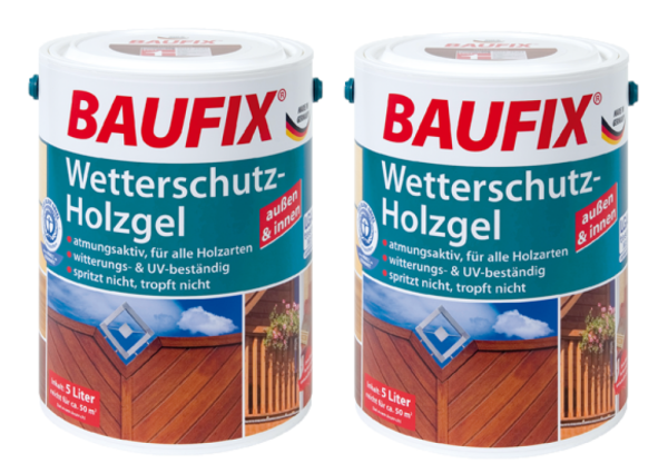 BAUFIX Wetterschutz-Holzgel eiche hell 2-er Set