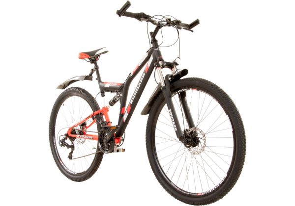 Blue 5.0 MTB Fully Fahrrad 170-185 cm 28 Zoll Mountainbike für Damen und Herren mit Beleuchtung